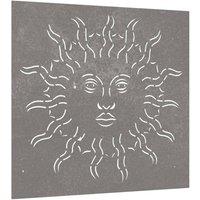 Berkfield Home Garden Wall Decoration 55x55 cm Corten Steel Sun Design in Brown