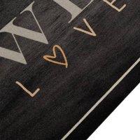 Berkfield Home Kitchen Rug Washable Coffee Text 60x300 cm Velvet in Black