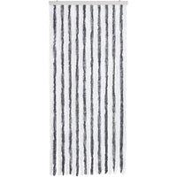 Berkfield Home Insect Curtain Grey & White 90x220 cm Chenille