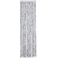 Berkfield Home Insect Curtain White & Grey 56x200 cm Chenille