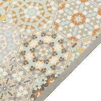 Berkfield Home Kitchen Rug Washable Hexagon Pastel 60x300 cm Velvet