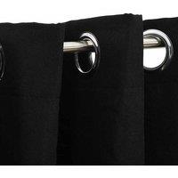 Berkfield Home Linen-Look Blackout Curtains with Grommets Black 290x245cm | Size: 290x245 cm