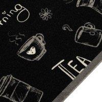 Berkfield Home Kitchen Rug Washable Morning Black 60x180 cm Velvet