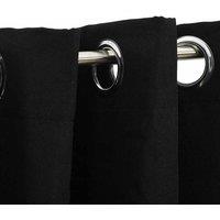 Berkfield Home Linen-Look Blackout Curtains with Grommets 2pcs Black 140x225cm | Size: 140x225 cm