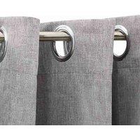 Berkfield Home Linen-Look Blackout Curtains with Grommets 2pcs Grey 140x225cm | Size: 140x225 cm