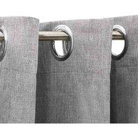 Berkfield Home Linen-Look Blackout Curtains with Grommets 2pcs Grey 140x175cm | Size: 140x175 cm