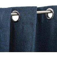 Berkfield Home Linen-Look Blackout Curtains with Grommets 2 pcs Blue 140x225cm | Size: 140x225 cm