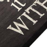 Berkfield Home Kitchen Rug Washable Cup Black 60x300 cm Velvet