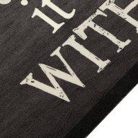 Berkfield Home Kitchen Rug Washable Cup Black 60x180 cm Velvet