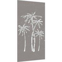 Berkfield Home Garden Wall Decoration 105x55 cm Corten Steel Palm Tree Design in Brown