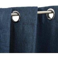 Berkfield Home Linen-Look Blackout Curtains with Grommets 2 pcs Blue 140x245cm | Size: 140x245 cm