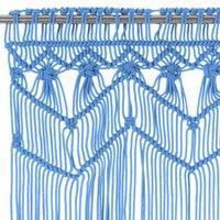 Berkfield Home Macrame Curtain Blue 140x240 cm Cotton