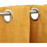Berkfield Home Linen-Look Blackout Curtains with Grommets Yellow 290x245cm | Size: 290x245 cm