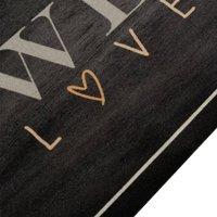 Berkfield Home Kitchen Rug Washable Coffee Text 45x150 cm Velvet in Black