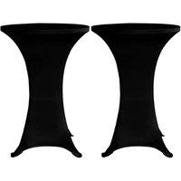 Berkfield Home Standing Table Cover 70 cm Black Stretch 4 pcs