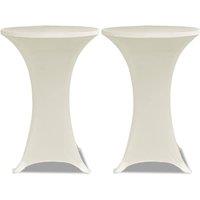 Berkfield Home Standing Table Cover 70 cm Cream Stretch 4 pcs