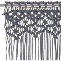 Berkfield Home Macrame Curtain Anthracite 140x240 cm Cotton in Dark Grey