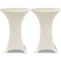 Berkfield Home Standing Table Cover 80 cm Cream Stretch 4 pcs