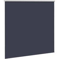 Berkfield Home Roller Blind Blackout Coffee 130x175 cm Fabric Width 126.6 cm Pol in Navy