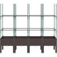 Berkfield Home Garden Planter with Trellis Brown 160x40x142.5 cm PP