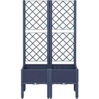Berkfield Home Garden Planter with Trellis Blue Grey 80x40x142 cm PP | Size: 80 x 40 x 142 cm
