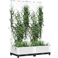 Berkfield Home Garden Planter with Trellis White 80x40x121.5 cm PP