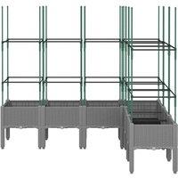 Berkfield Home Garden Planter with Trellis Light Grey 160x120x142.5 cm PP