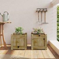Berkfield Home Garden Planters 2 pcs Impregnated Wood Pine in Brown