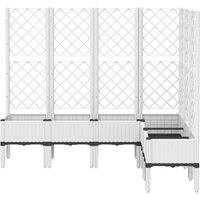 Berkfield Home Garden Planter with Trellis White 160x120x142 cm PP | Size: 160 x 120 x 142 cm