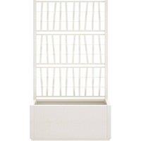 Berkfield Home Garden Planter with Trellis White 80x36x140 cm PP | Size: 80 x 36 x 140 cm