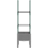 Berkfield Home Garden Planter with Trellis Light Grey 40x40x142.5 cm PP