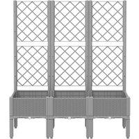 Berkfield Home Garden Planter with Trellis Light Grey 120x40x142 cm PP | Size: 120 x 40 x 142 cm