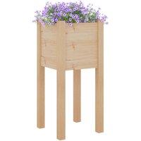 Berkfield Home Garden Planters 2 pcs 31x31x70 cm Solid Pinewood in Natural | Size: 31 x 31 x 70 cm