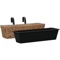 Berkfield Home Garden Planters 2 pcs Water Hyacinth in Brown