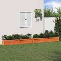 Berkfield Home Garden Planters 2 pcs Wax Brown Solid Wood Pine