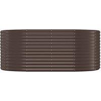 Berkfield Home Garden Raised Bed Powder-coated Steel 175x100x68 cm Brown | Size: 175 x 100 x 68 cm