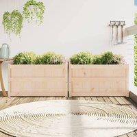 Berkfield Home Garden Planters 2 pcs Solid Wood Pine in Light Tan