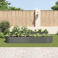 Berkfield Home Garden Raised Bed 320x80x44 cm Galvanised Steel Grey | Size: 320 x 80 x 44 cm