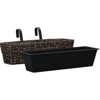 Berkfield Home Garden Planters 2 pcs Water Hyacinth Brown