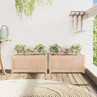 Berkfield Home Garden Planters 2 pcs Solid Wood Pine in Light Brown