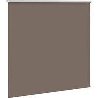 Berkfield Home Roller Blind Blackout Marine 130x130 cm Fabric Width 126.6 cm Pol in Brown