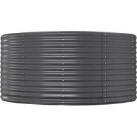 Berkfield Home Garden Raised Bed Anthracite 140x140x68 cm Powder-coated Steel in Dark Grey | Size: 140 x 140 x 68 cm