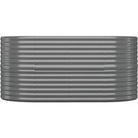Berkfield Home Garden Raised Bed Powder-coated Steel 152x80x68 cm Grey | Size: 152 x 80 x 68 cm