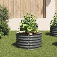Berkfield Home Garden Raised Bed 80x80x44 cm Galvanised Steel Grey | Size: 80 x 80 x 44 cm
