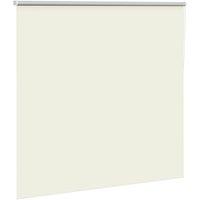 Berkfield Home Roller Blind Blackout Coffee 125x130 cm Fabric Width 121.6 cm Pol in Off-White