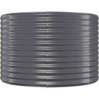 Berkfield Home Garden Raised Bed Powder-coated Steel 100x100x68 cm Anthracite in Dark Grey | Size: 100 x 100 x 68 cm
