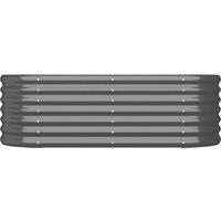 Berkfield Home Garden Raised Bed Powder-coated Steel 114x40x36 cm Anthracite in Charcoal | Size: 114 x 40 x 36 cm