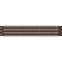 Berkfield Home Garden Raised Bed Powder-coated Steel 224x40x36 cm Brown | Size: 224 x 40 x 36 cm