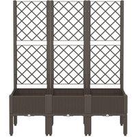 Berkfield Home Garden Planter with Trellis Brown 120x40x142 cm PP | Size: 120 x 40 x 142 cm