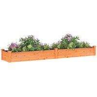 Berkfield Home Garden Raised Bed with Liner Brown 240x45x25 cm Solid Wood Fir | Size: 240 x 45 x 25 cm
